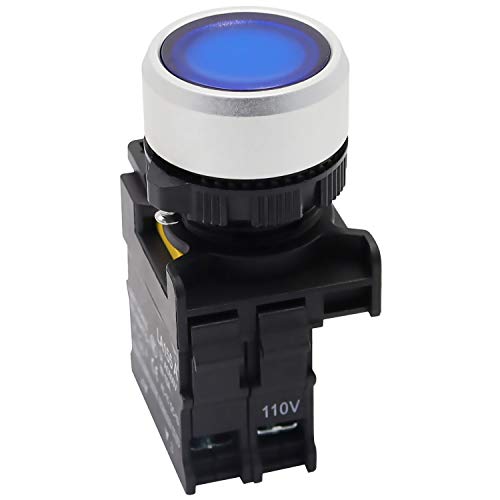 mxuteuk Mavi led ışık Gerilim 110 V-220 V 22mm 1NO Su Geçirmez IP65 SPST Anlık basmalı düğme anahtarı 10A 600 V LA155-A1-10D-B