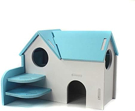 PİVBY Hamster Hideout Evi Ahşap Oturma Kulübe Egzersiz Komik Yuva Oyuncak Fare, Chinchilla, Sıçan, Gerbil ve Cüce Hamster-2 Paket