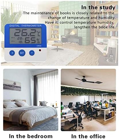 ZYSWP Su Geçirmez Dijital LCD Termometre Higrometre Nem Kapalı Sıcaklık Ölçer Alarm ile Mıknatıs