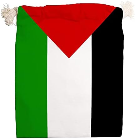Filistin bayrağı tuval saklama çantası ipli yeniden kullanılabilir bakkal öğle yemeği aksesuarları mutfak oyuncak ile