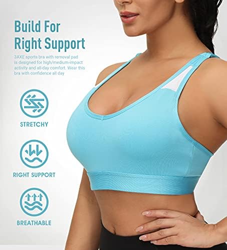 Kadınlar için spor Sutyeni, Yastıklı Çıkarılabilir Bardaklar ile Strappy Activewear Sutyen Yoga Egzersiz Fitness için Orta Darbe