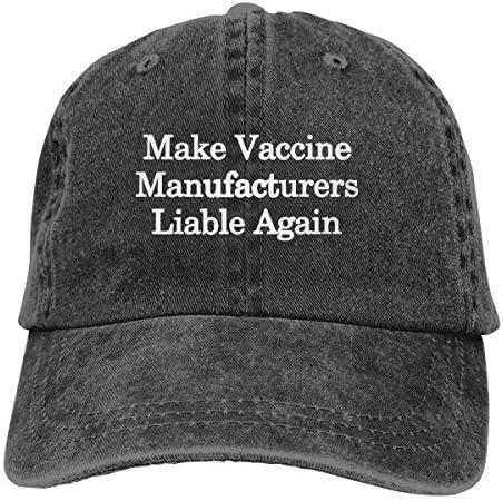 Aşı Üreticilerini Tekrar Sorumlu Kılın Unisex Yetişkin Kovboy Şapkaları Klasik Beyzbol Şapkası Denim Şapkaları Baba Şapkası