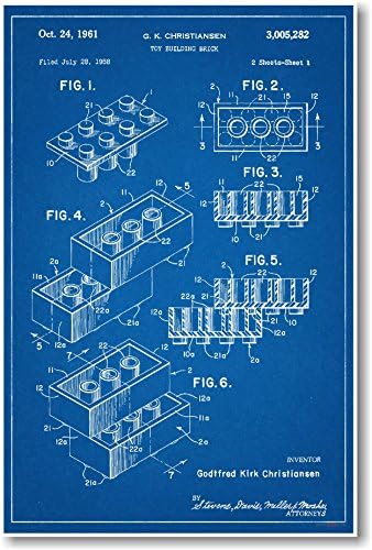 Lego Tuğla Patenti - YENİ Ünlü Buluş Blueprint Posteri