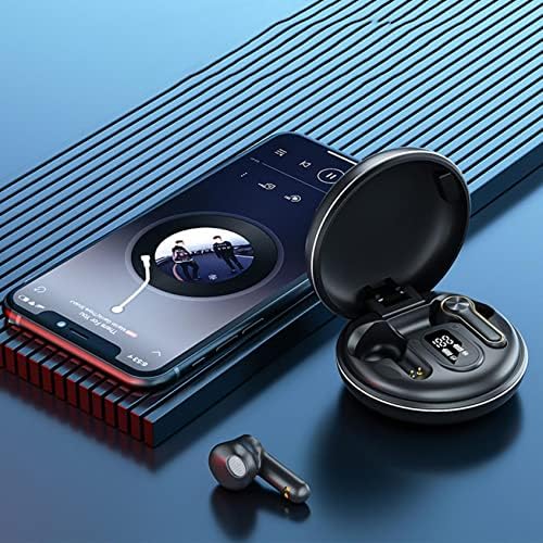 Bluetooth 5.0 kablosuz kulaklık ile LED dijital ekran Metal Şarj Kılıf IPX7 Su Geçirmez Stereo Gürültü Iptal Kulaklık için Oyun,