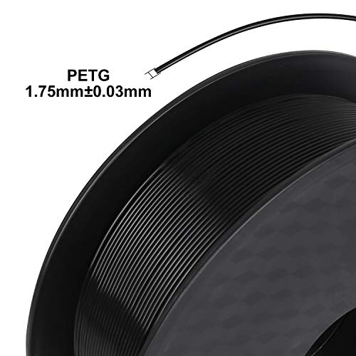 PETG Filament 1.75 mm, ıSANMATE PETG 3D Yazıcı Filament Siyah, Boyutsal Doğruluk + / -0.03 mm, 1 kg (2.2 lb) Biriktirme, 3D Yazıcı
