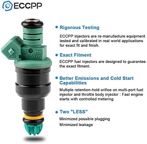 ECCPP Yakıt Enjektörleri, 6 adet Yüksek Performanslı 4 Delik Yakıt Enjektör Kiti 0280150415 1987-1993 için fit BMW 325i 1987