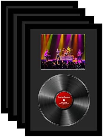 Yaratıcı Resim Çerçeveleri 8 x 10 Fotoğraf Konser Çerçeve ile Beyaz Paspas Görüntüler 33 Vinil LP (4 paketi)