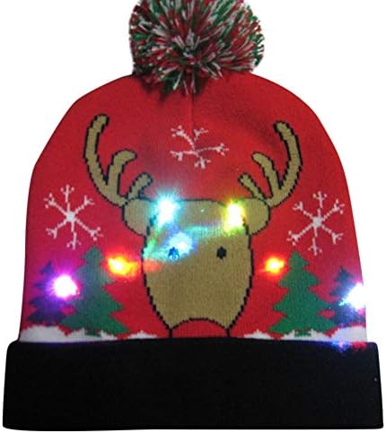 Komik Parti Şapkaları Noel Baba Şapkaları-Noel Yenilik Işıklı Şapkalar - Yanıp Sönen Noel Baba Şapkası - LED Yanıp Sönen ışıklar