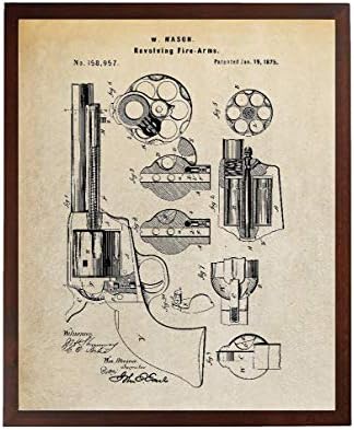 Şalgam Tasarımları ABD Ateşli Silahlar Tek Eylem Ordu Revolver Patent Posteri Ordu Posteri El Tabancası Tabanca Tabancası Sevgilisi