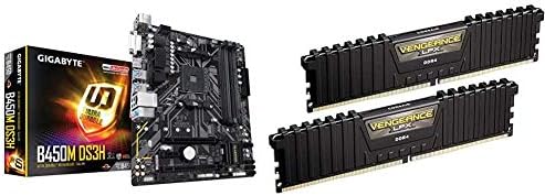 Gigabyte B450M DS3H (AMD Ryzen AM4/Micro ATX/M. 2 / HMDI / DVI / USB 3.1/DDR4 / Anakart) ve Corsair Vengeance LPX 16GB (2x8GB)
