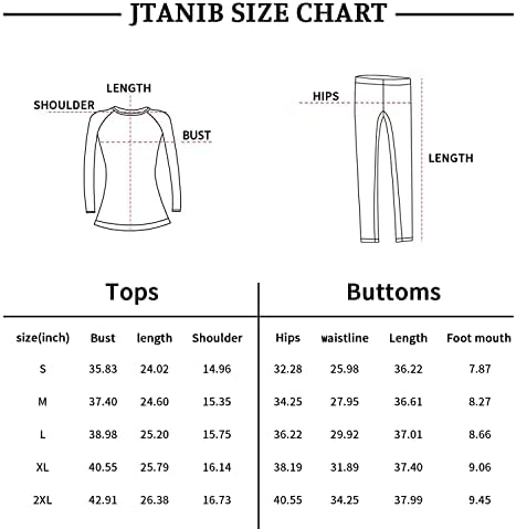 JTANIB termal iç çamaşır Kadınlar için Polar Astarlı Temel Uzun John Set Ultra Yumuşak S-XXL