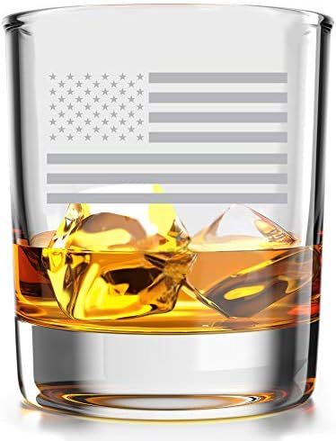 Amerikan Bayrağı Vatansever Hediye-Eski Moda Viski Kayalar Bourbon Cam - 10 oz kapasite-ABD'de yapılan