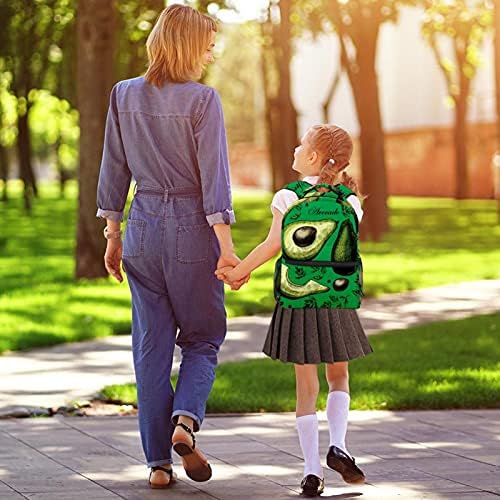 Okul Kızlar ve Erkekler için Estetik Avokado Yeşil Desen Sırt Çantası, Ayarlanabilir Askılı Dayanıklı Sırt Çantası