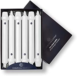 Colonial Candle NCC08. 02 Klasik Konik Mum, 8 inç, Beyaz, 12 Sayım