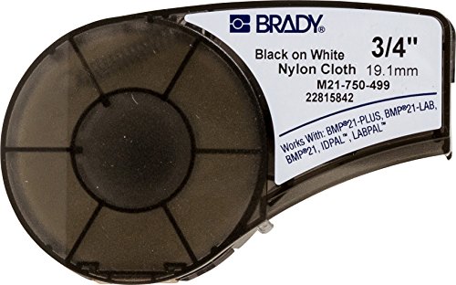 Brady Yüksek Yapışma Kumaş Etiket Bandı-Beyaz Naylon Üzerine Siyah ve Yüksek Yapışma Vinil Resmi Etiket Bandı-Beyaz Vinil Film