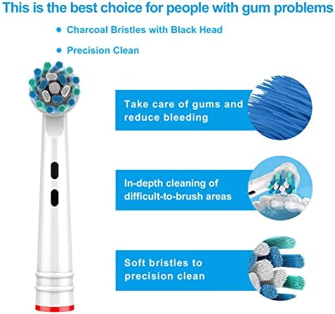 Çapraz Eylem Diş Fırçası Kafaları için Oral B Elektrikli Diş Fırçası Yedek Başkanları 12 Paketi ile Uyumlu Oral-B Yumuşak Kıllar