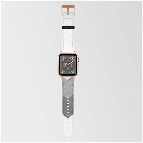 Apple Watch ile Uyumlu Smartwatch Bandında Xiari tarafından Mermer Gri Bakır Siyah Altın Chevron