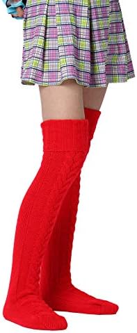 Kadın Kablo Örgü Ekstra Uzun Çizme Çorap Diz Üzerinde Uyluk Çorap bacak ısıtıcıları