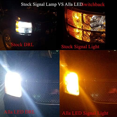 Alla Aydınlatma Yeni Mini Süper Parlak 4257 4257NA LED Switchback Ampuller Ön Dönüş sinyal ışıkları Çift Renk 6000 K Beyaz(DRL/Park)/Amber