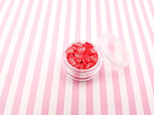 Küçük Kırmızı Konuşma Aşk Kalp Mix Sevgililer Mini Kalp Adet / Pretty / Sahte Şeker Kalp Nail Art Minyatür-Konteyner