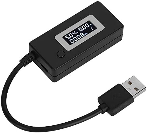 Şarj Kapasitesi Test Cihazı, Doğruluk Arkadan Aydınlatmalı Ekran Kolay USB Test Cihazı, Akü Voltajı Akımı için Siyah Güç Tasarrufu