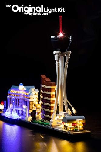 Tuğla yağma Deluxe led ışık kiti için Lego Mimarisi Las Vegas Skyline Set 21047 (Not: Model dahil değildir)