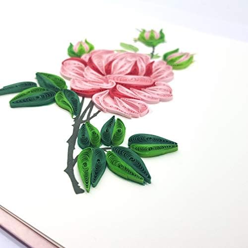 TUMYBee Güzel Çiçek Tebrik Kartı / El Yapımı 3D Quilling Kart için Aşk Arkadaş Anne Doğum Günü Yıldönümü / Lüks Kağıt Kartı Kartpostal