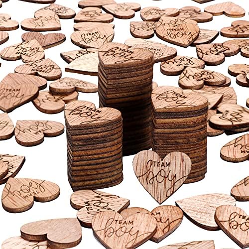 Blulu 200 Parça Ahşap Kalp Konfeti Takım Boy Kazınmış Ahşap Konfeti Rustik Düğün Masa Dağılım Dekorasyon Aşk Kalpler Ahşap Konfeti