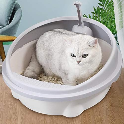 KANG-L Yarı-Kapalı Yüksek Çit Pet Kedi Tuvalet Ayrılabilir Kedi kum kabı Kedi Tuvalet Köpek Tepsi Temiz Scoop Ev Plastik Kum