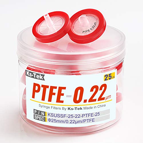 Şırınga Filtreleri PTFE Hidrofobik 25 mm 0.22 um Steril Olmayan 25/pk by KS-Tek