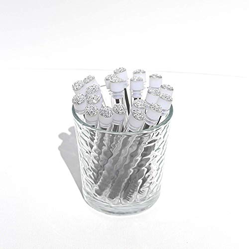 Gümüş Druzy Kirpik Uzatma Fırça Değneklerini | 20 Paketi / Siyah Spoolie Fırça ile Test Tüpü içinde Sparkly Gümüş Glittery Druzy