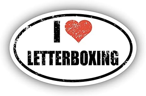Ben Aşk Letterboxing Ben Kalp Euro Oval Sticker Vinil 3 M Çıkartması 3 in x 5 in