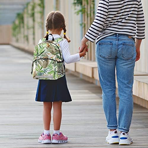ALAZA Suluboya tembellik ve tropikal bitki rahat Daypacks Bookbag okul çantası göğüs kemeri ile